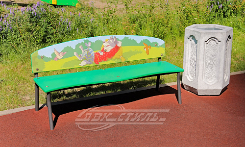 Детская скамейка С-167 "Волк".  �2